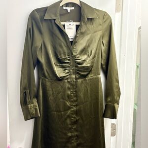 DR2 Satin Dress long sleeve in Olive Nordstrom Racks